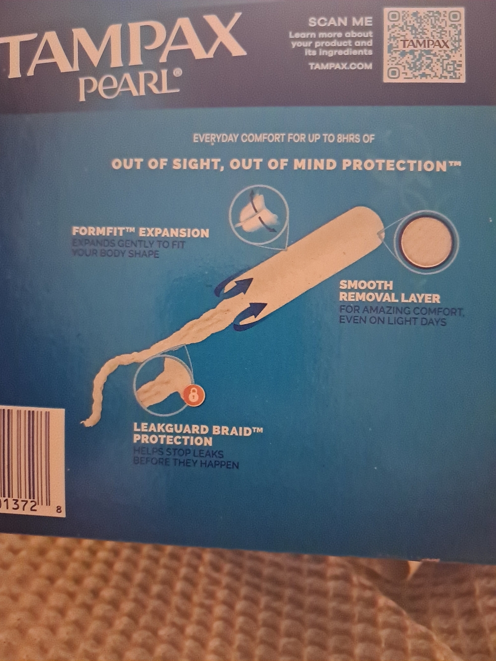 Tampax Pearl Super Tampons - Blue & Green Box (96 Count) - Picture 6 of 8